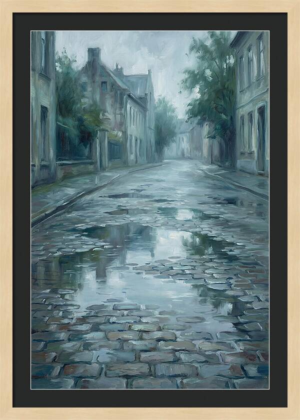 Brick Paved Street Reflection