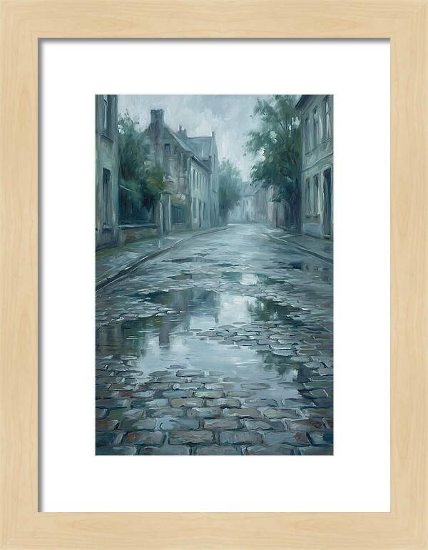 Brick Paved Street Reflection