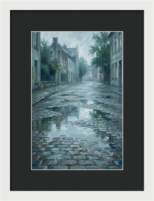 Brick Paved Street Reflection