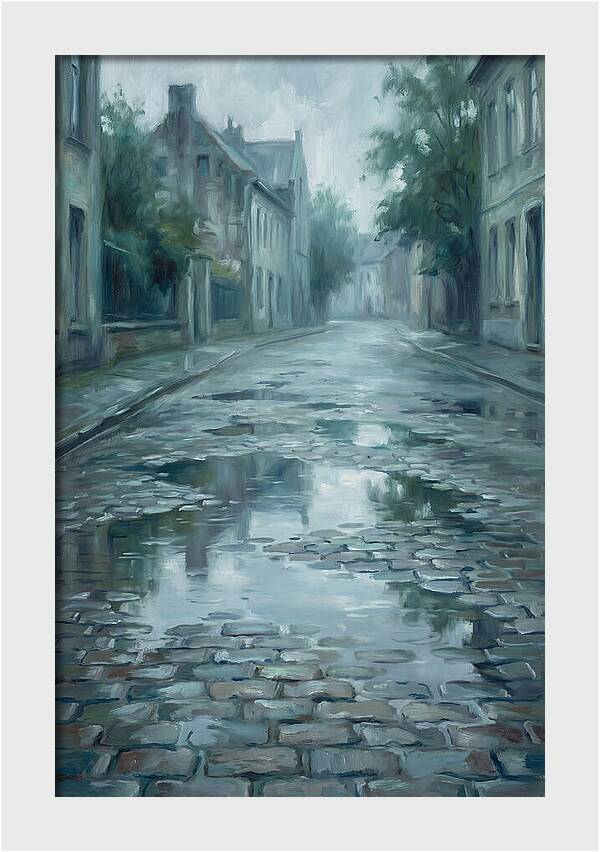 Brick Paved Street Reflection