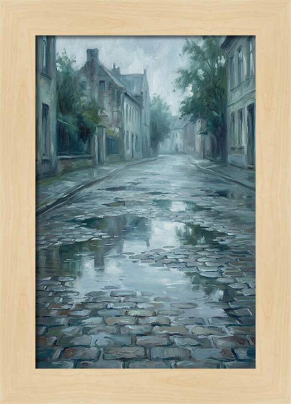 Brick Paved Street Reflection