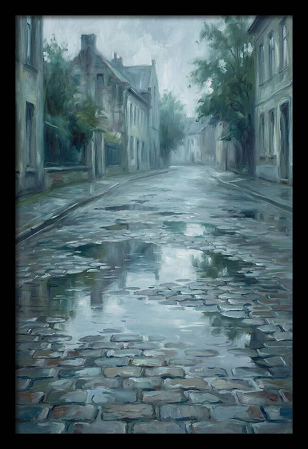 Brick Paved Street Reflection