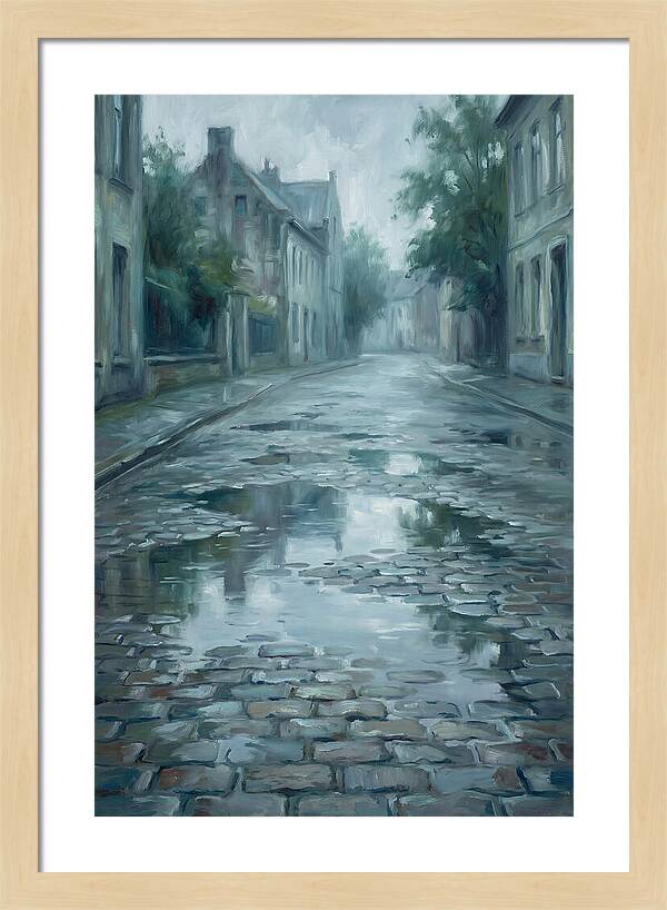 Brick Paved Street Reflection