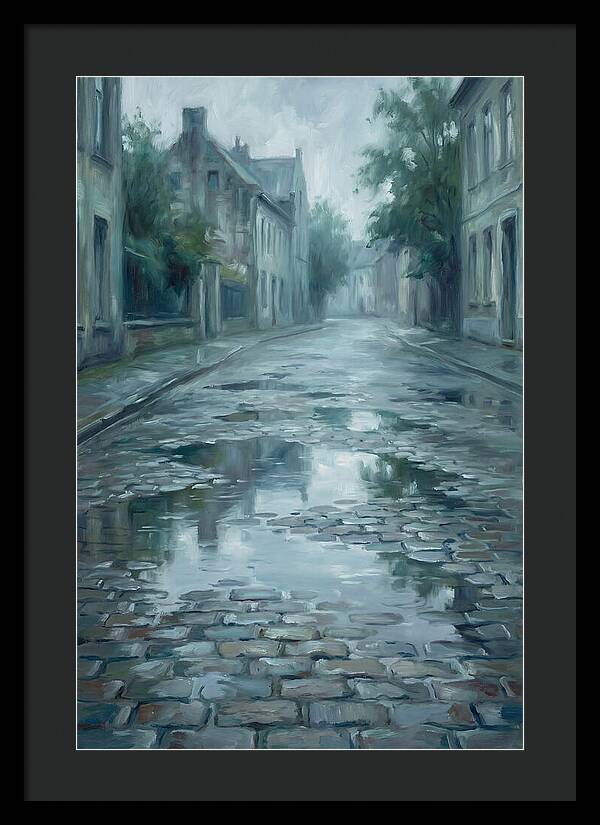 Brick Paved Street Reflection