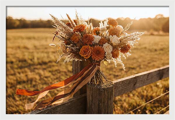 Brides Bouquet With Trailing Ribbons