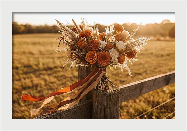 Brides Bouquet With Trailing Ribbons