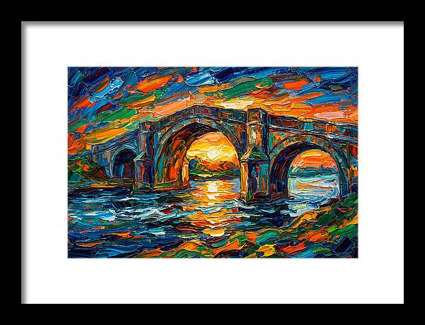 Bridge Over Water At Sunset