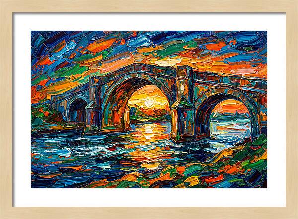Bridge Over Water At Sunset