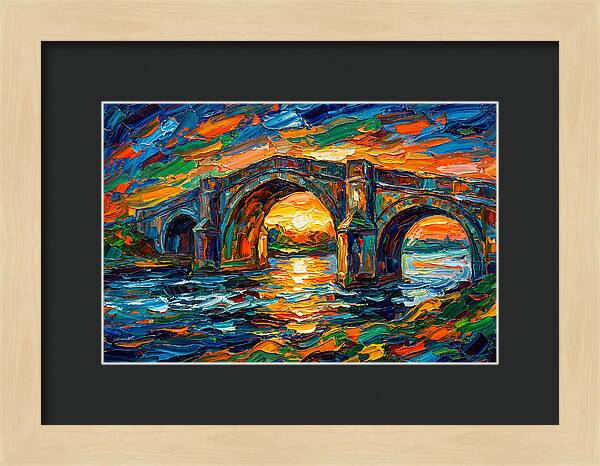 Bridge Over Water At Sunset