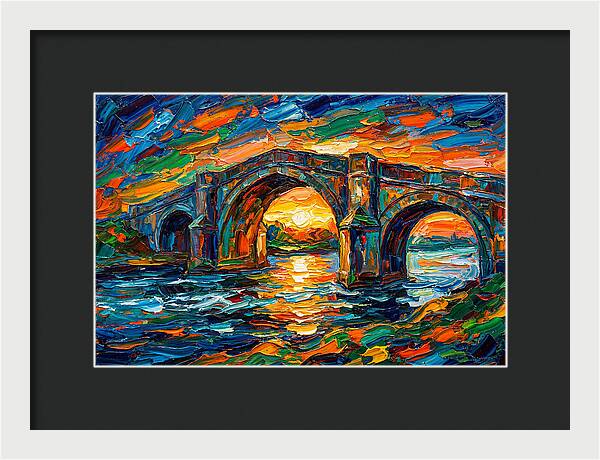 Bridge Over Water At Sunset