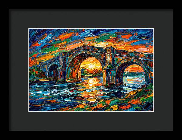 Bridge Over Water At Sunset