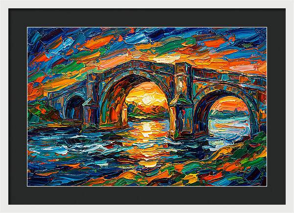 Bridge Over Water At Sunset