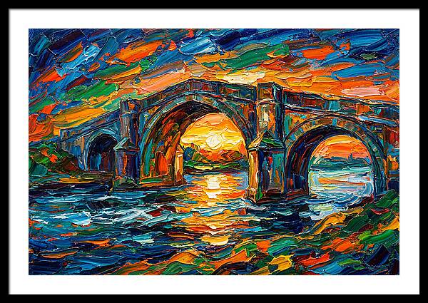 Bridge Over Water At Sunset