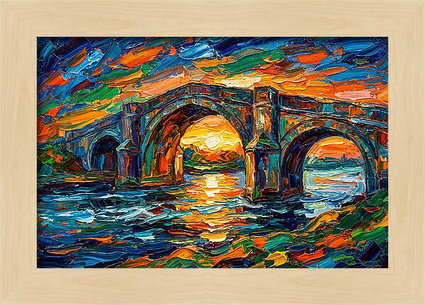 Bridge Over Water At Sunset