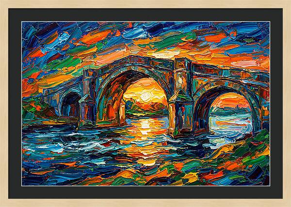Bridge Over Water At Sunset