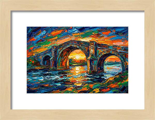 Bridge Over Water At Sunset