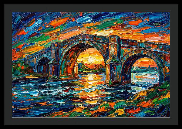 Bridge Over Water At Sunset