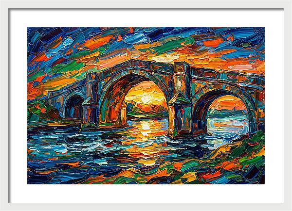 Bridge Over Water At Sunset