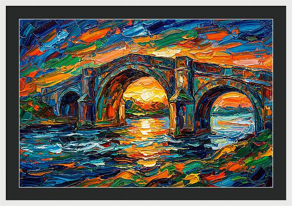 Bridge Over Water At Sunset