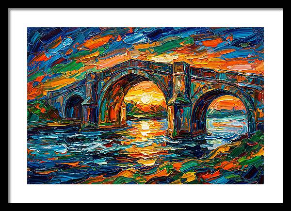 Bridge Over Water At Sunset