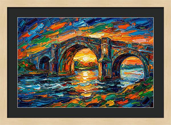 Bridge Over Water At Sunset