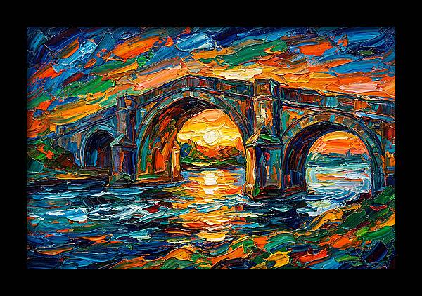 Bridge Over Water At Sunset