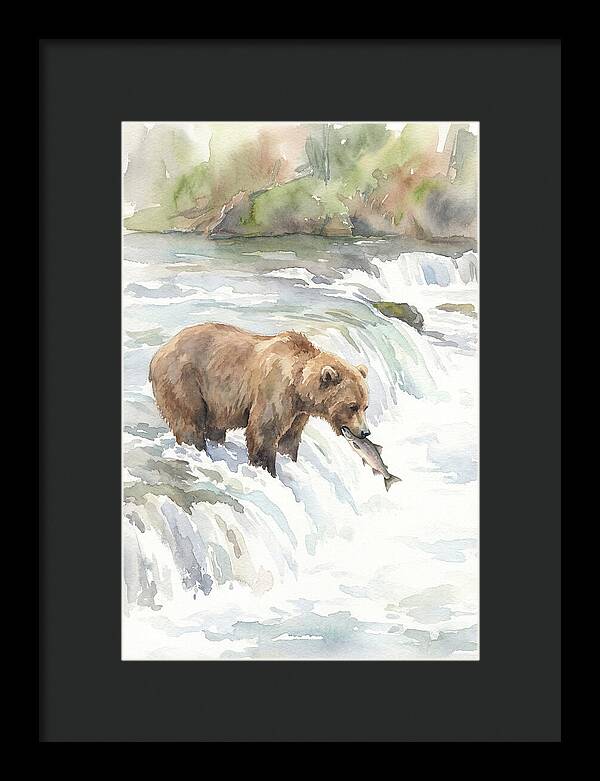 Brown Bear Fishing In Rapids
