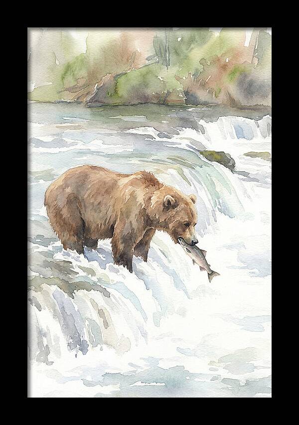Brown Bear Fishing In Rapids