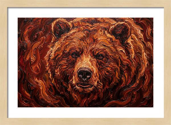 Brown Bear In Expressionist Style