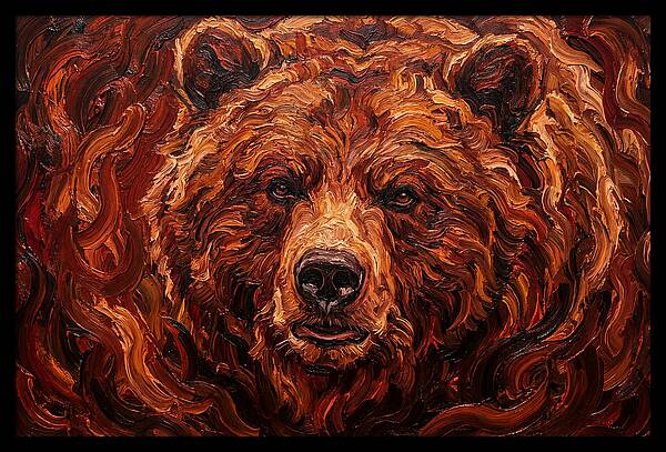 Brown Bear In Expressionist Style
