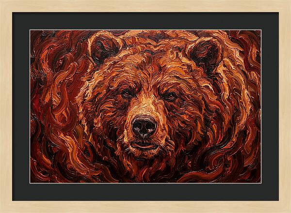 Brown Bear In Expressionist Style