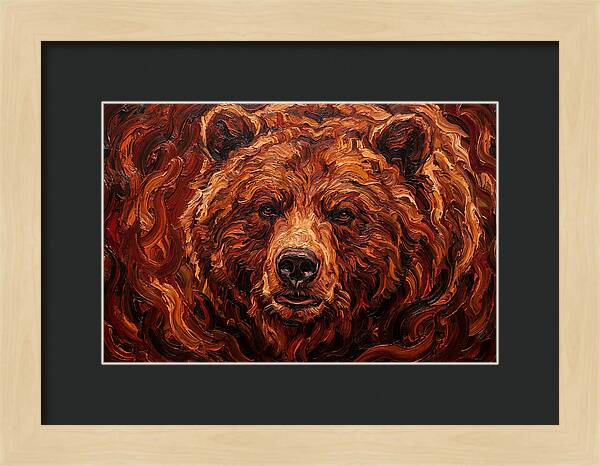 Brown Bear In Expressionist Style