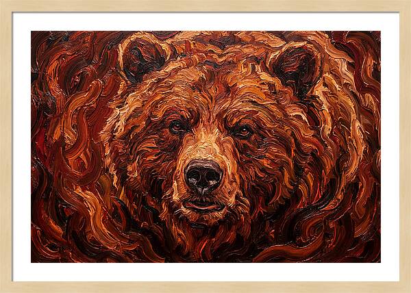Brown Bear In Expressionist Style