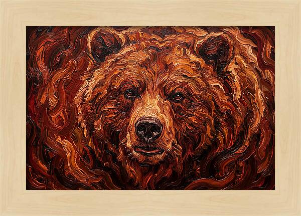 Brown Bear In Expressionist Style