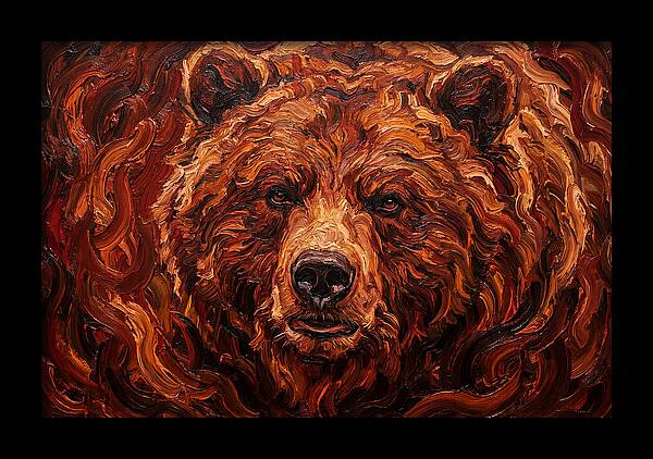 Brown Bear In Expressionist Style