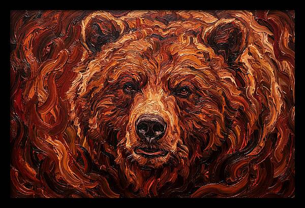 Brown Bear In Expressionist Style