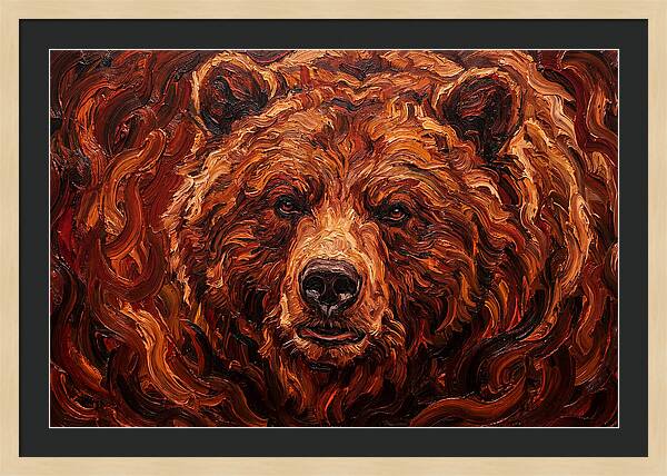 Brown Bear In Expressionist Style