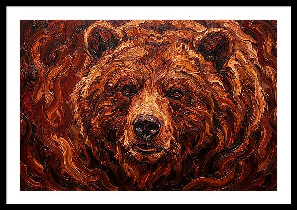 Brown Bear In Expressionist Style