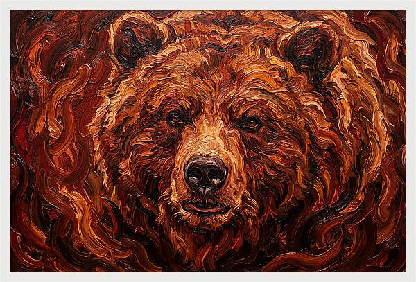 Brown Bear In Expressionist Style