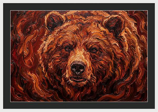 Brown Bear In Expressionist Style