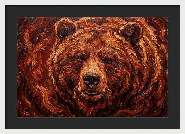 Brown Bear In Expressionist Style