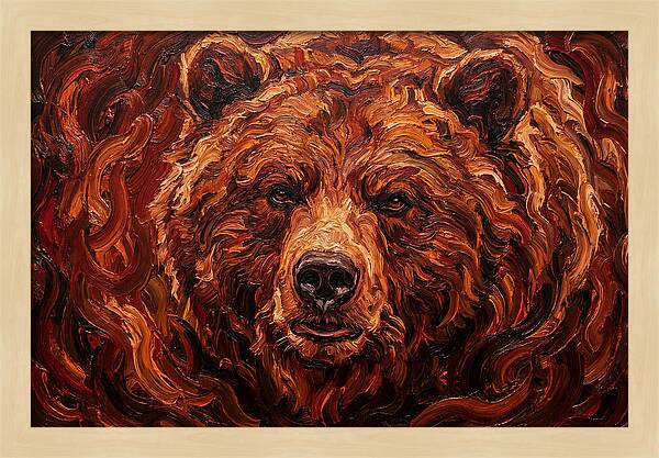 Brown Bear In Expressionist Style