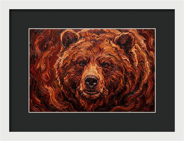 Brown Bear In Expressionist Style