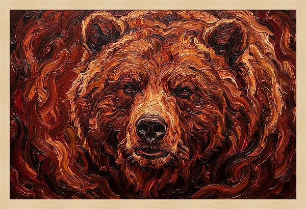 Brown Bear In Expressionist Style