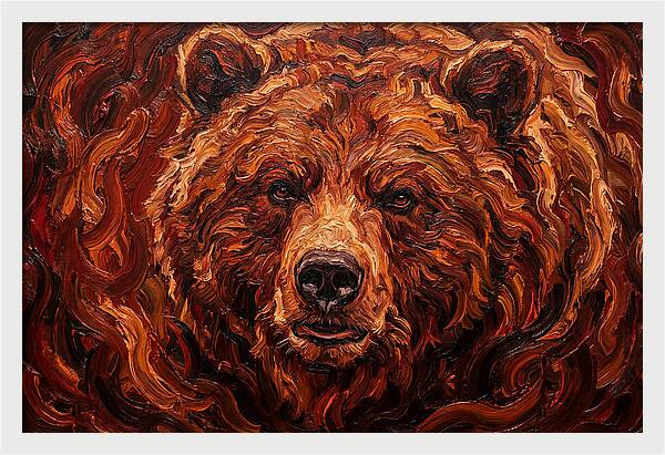 Brown Bear In Expressionist Style