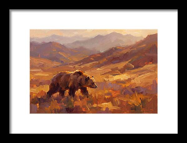 Brown Bear In Golden Landscape