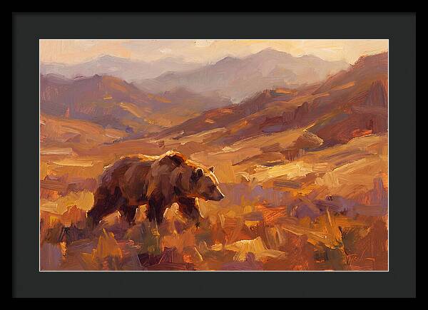 Brown Bear In Golden Landscape