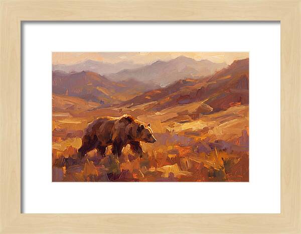 Brown Bear In Golden Landscape