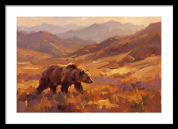 Brown Bear In Golden Landscape