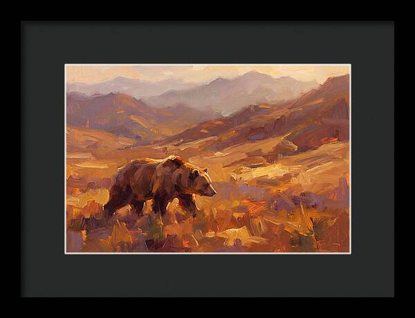 Brown Bear In Golden Landscape
